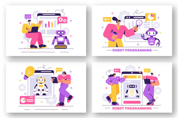 10 Artificial Intelligence Robot Programming Illustration