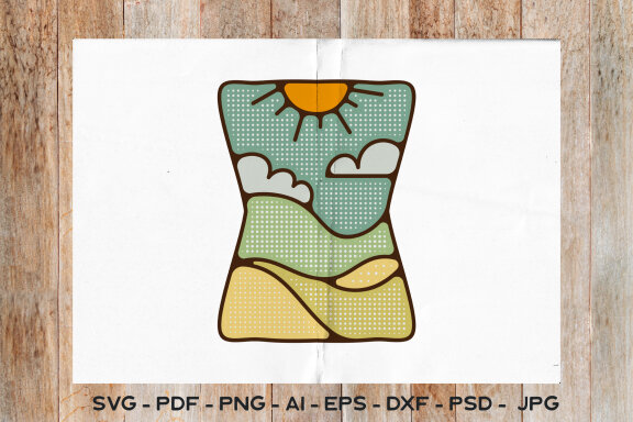 Camping Landscape Logo Design SVG Mountain Sublimation PNG