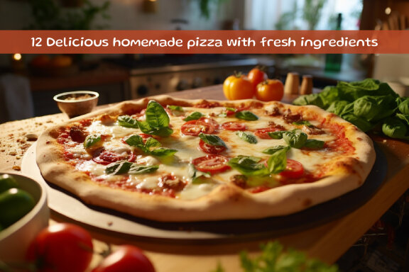 Delicious homemade pizza with fresh ingredients