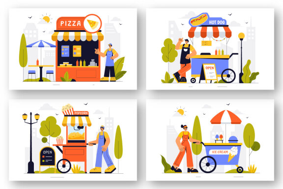 13 Street Food Festival Illustration