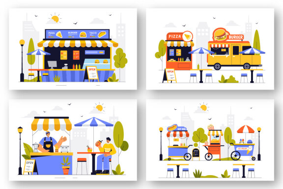 13 Street Food Festival Illustration