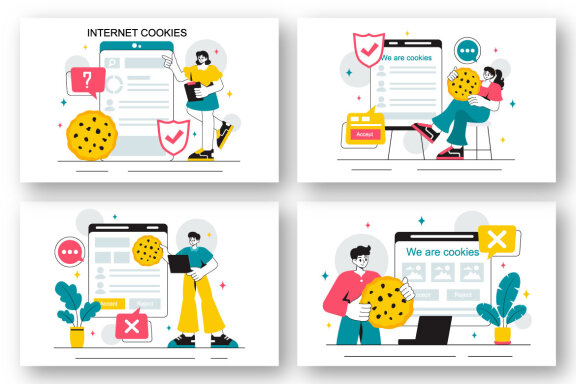10 Internet Cookies Technology Illustration