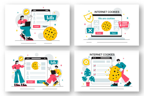 10 Internet Cookies Technology Illustration