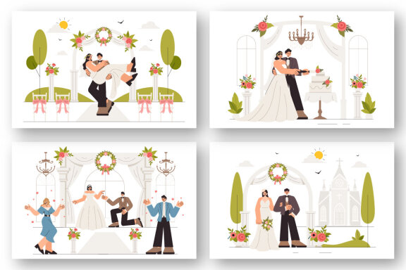 8 Wedding Ceremony Celebration Illustration