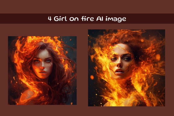 Girl on fire AI image cover