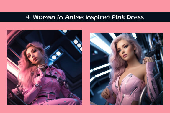 Woman in Anime Inspired Pink Dress