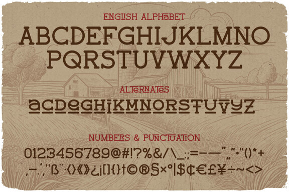 Country Road Vintage Label Font