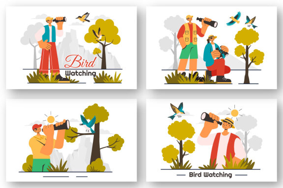 9 Bird Watching Activity Illustration