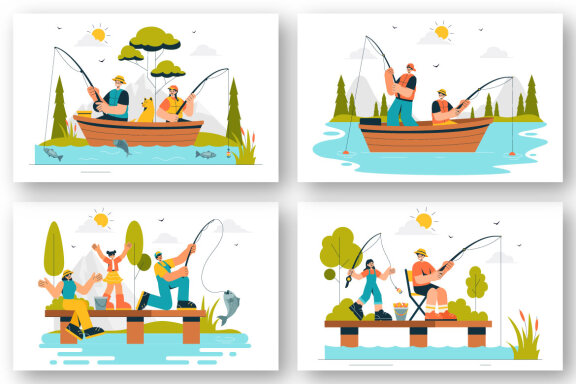 8 Fishing Adventure Illustration