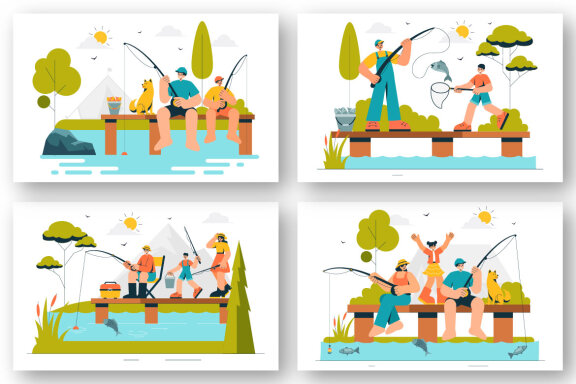 8 Fishing Adventure Illustration