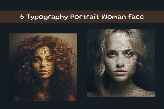 Typography Portrait Woman Face