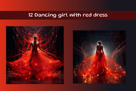 Dancing girl with red dress