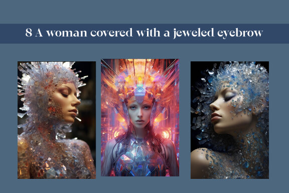  A woman covered with a jeweled eyebrow