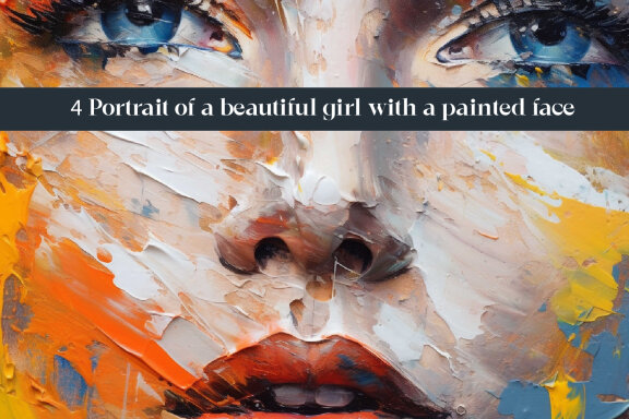Portrait of a beautiful girl with a painted face