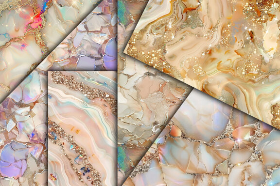Glitter Gem Printable Digital Papers