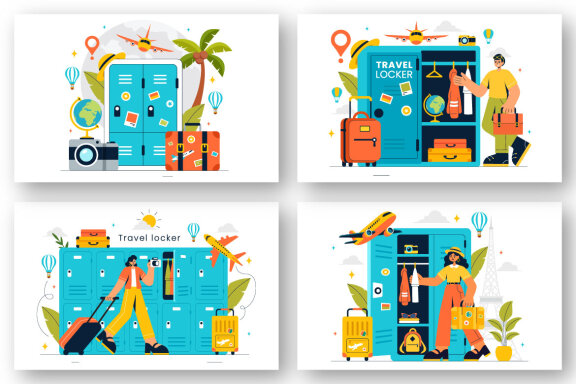 9 Travel Locker System Illustration