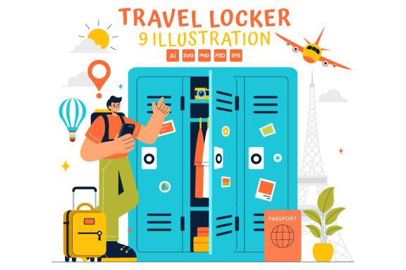 9 Travel Locker System Illustration