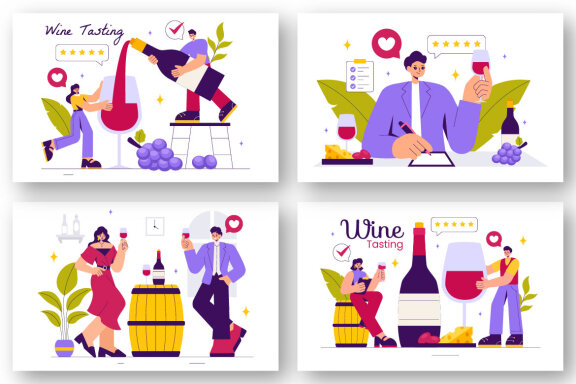9 Tasting and Savoring Wine Illustration