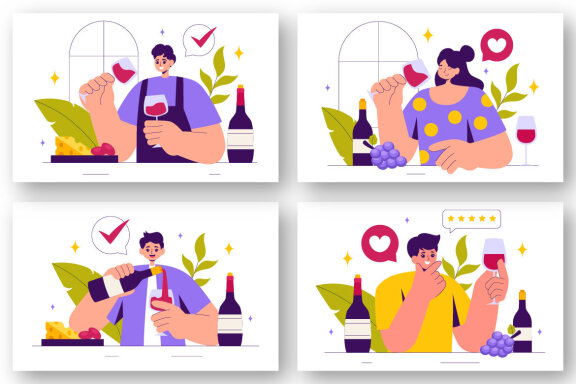 9 Tasting and Savoring Wine Illustration