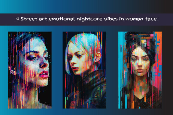 Colorful abstract woman portrait
