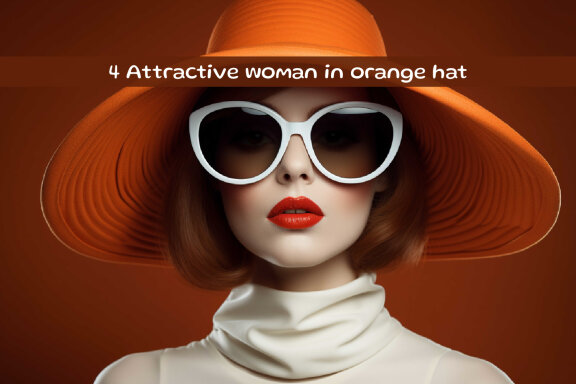 Attractive woman in orange hat