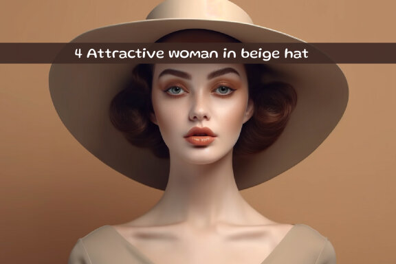 Attractive woman in beige hat