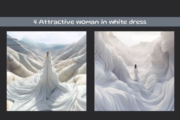 Attractive woman in white dress