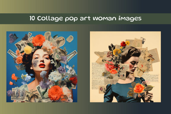 Collage pop art woman images