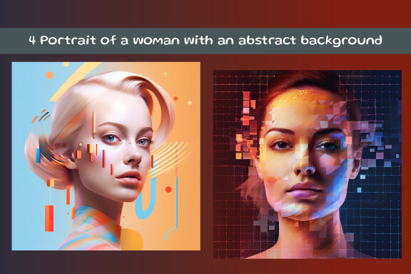 Portrait of a woman with an abstract background