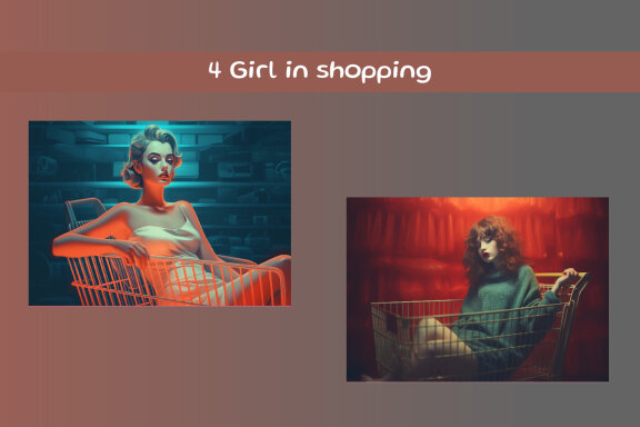Girls in a shopping basket