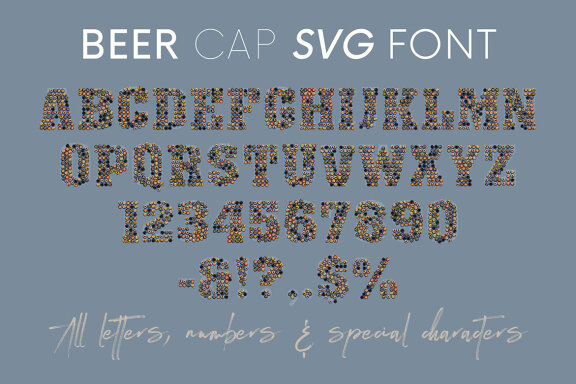 Beer Cap FREE Alphabet & Color Font