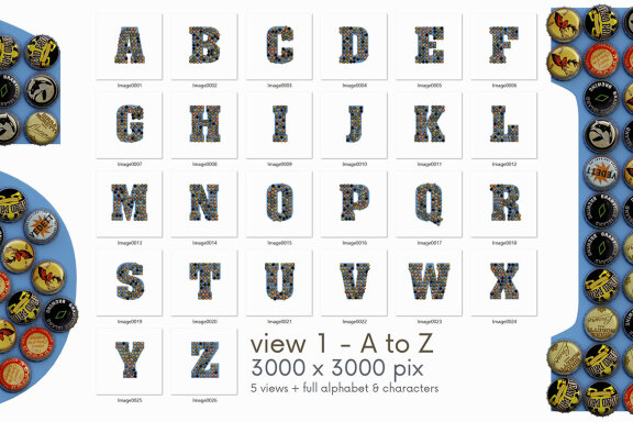 Beer Cap FREE Alphabet & Color Font