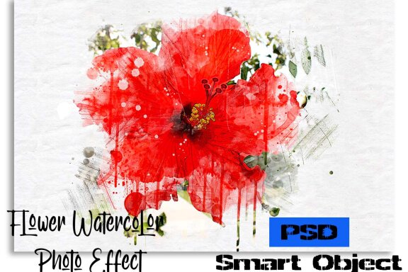 Flower Watercolor Photo Effect