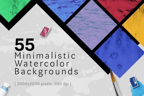 55 Minimalistic Watercolor Backgrounds