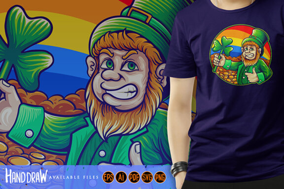 St patricks clover leaf with money background