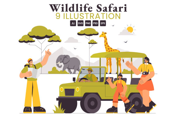 9 Wildlife Safari Experience Illustration