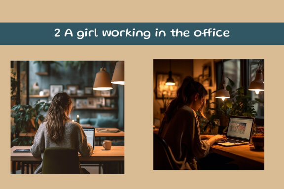 A girl working in the office