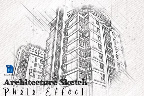 Architecture Sketch Photo Effect