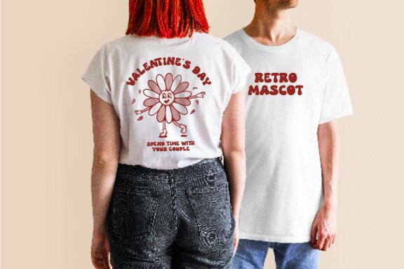 Retro Valentine Element Mascot Collection