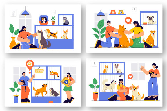 8  Pet Adoption Center Illustration