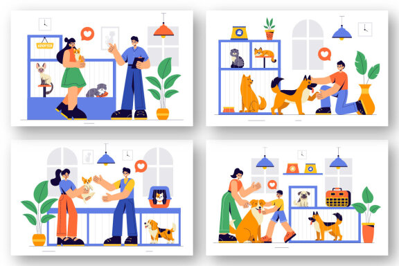 8  Pet Adoption Center Illustration