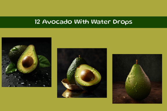 Avocado With Water Drops