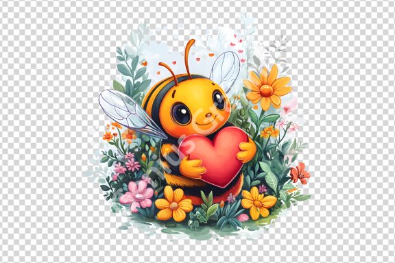 Valentine Cute Animals Clipart Bundle