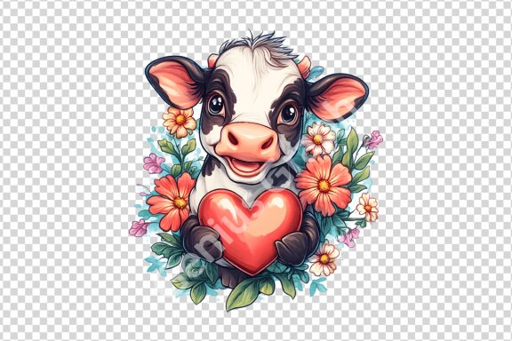 Valentine Cute Animals Clipart Bundle