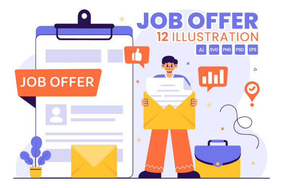 12 Job Offer Recruitment Illustration