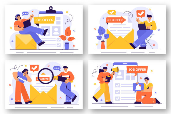 12 Job Offer Recruitment Illustration