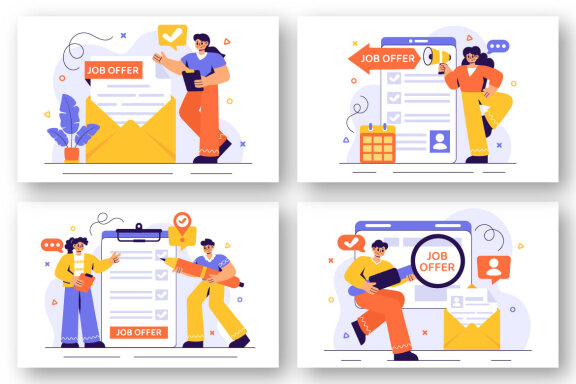 12 Job Offer Recruitment Illustration