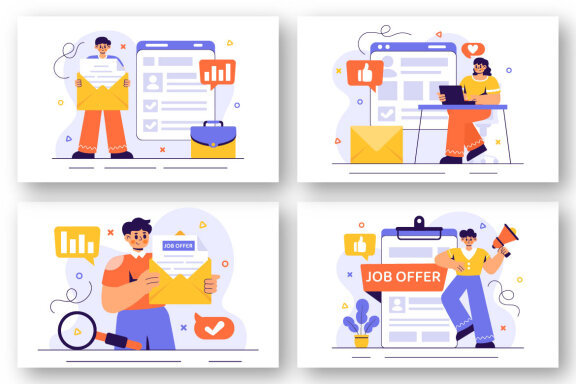 12 Job Offer Recruitment Illustration