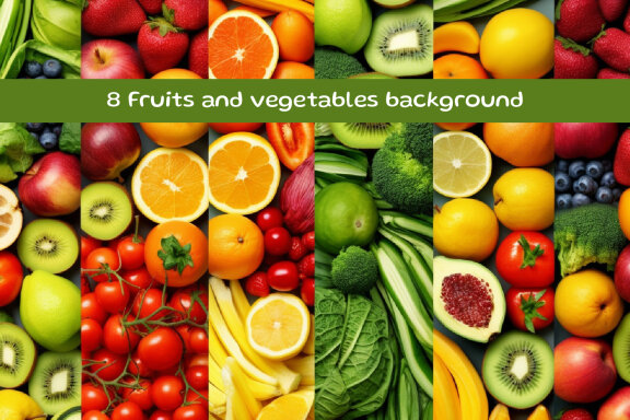 Fruits and vegetables background