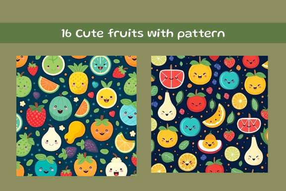 Cute fruits with pattern